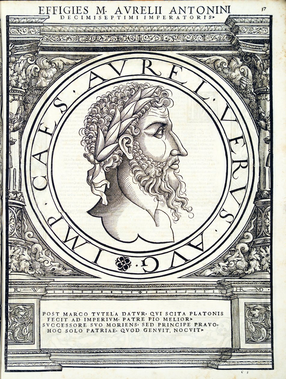 Lucius Verus, illustration de Imperatorum romanorum omnium orientalium et occidentalium verissimae imagines ex antiquis numismatis - Hans Rudolf Manuel Deutsch