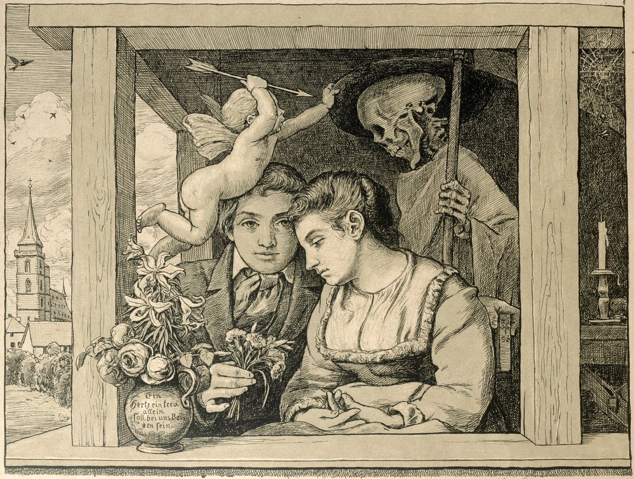 La mort du faucheur (Amour et mort, Les jeunes mariés) - Hans Thoma