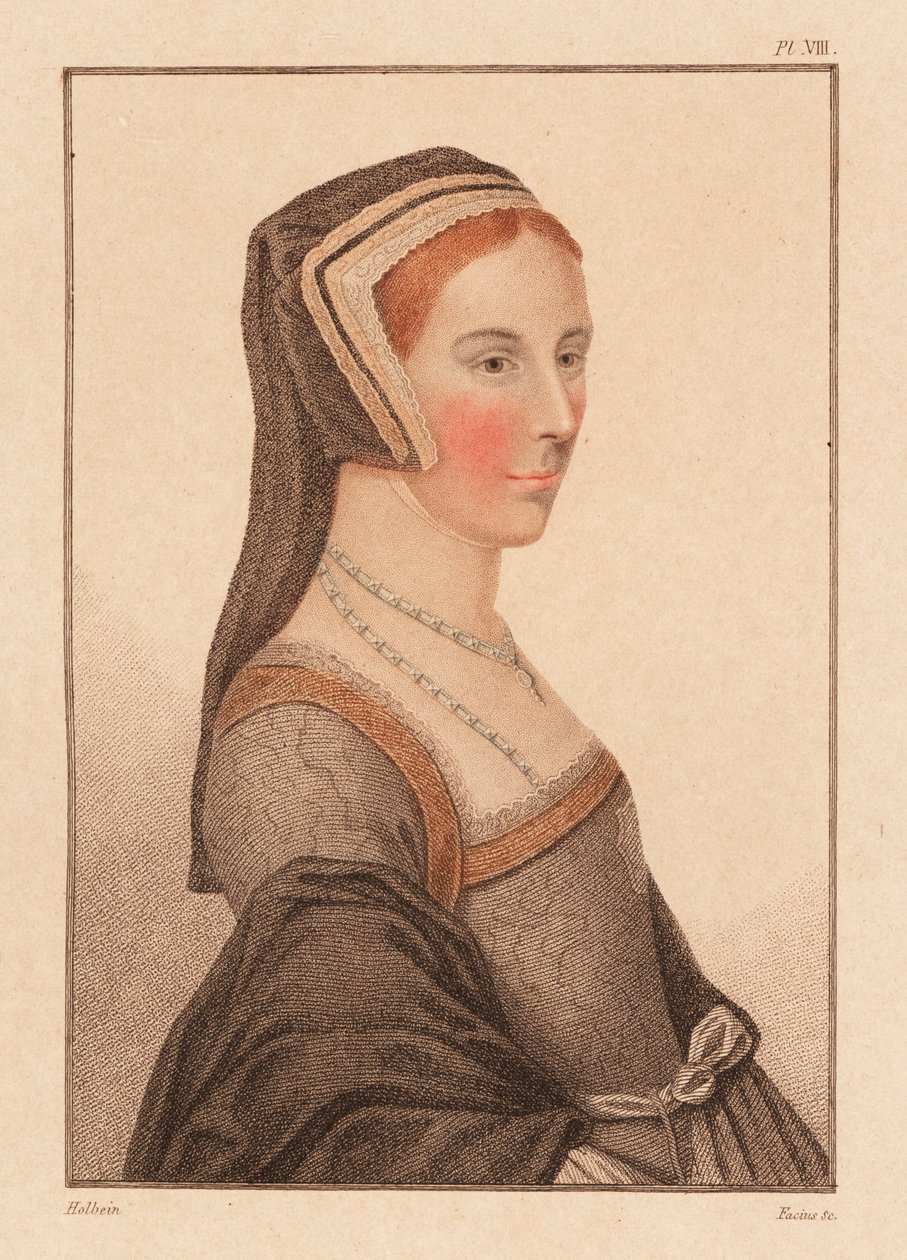 Anne Cresacre, âgée de 15 ans, pupille de Sir Thomas More (gravure) - Hans (after) Holbein the Younger