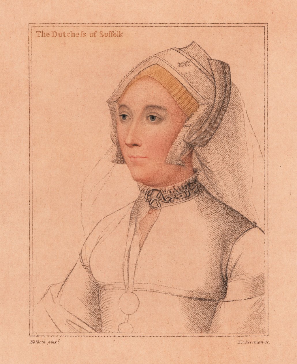 Catherine Brandon, duchesse de Suffolk (1812) (gravure) - Hans (after) Holbein the Younger