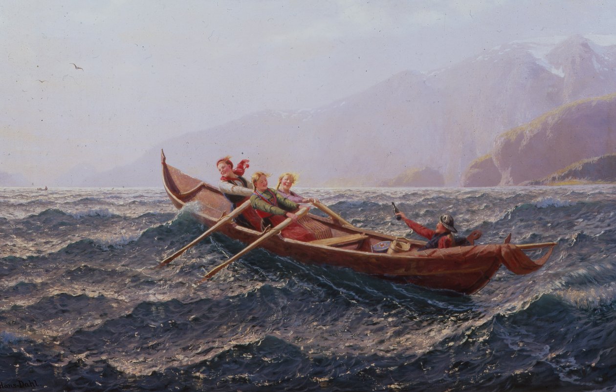 Personnes dans une barque - Hans Andreas Dahl