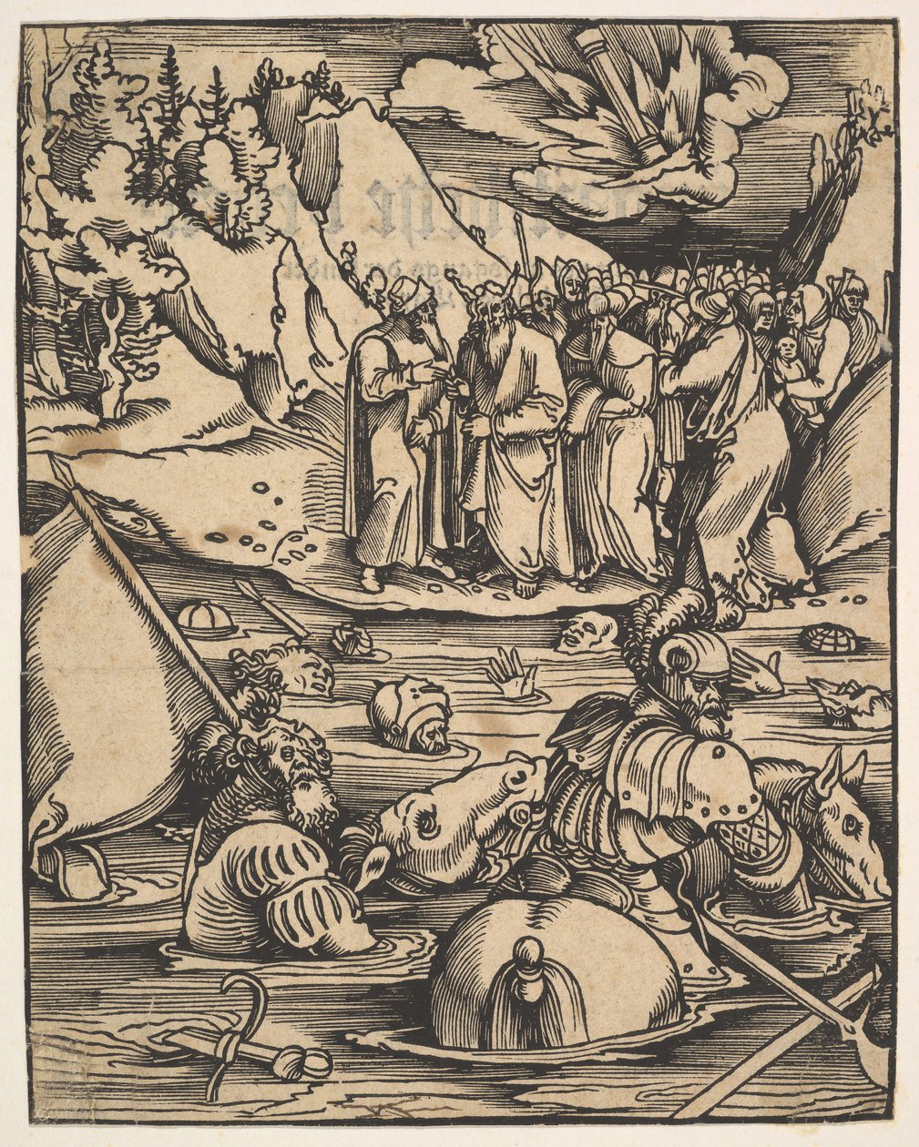 Les Égyptiens traversant la Mer Rouge, de Das Buch Granatapfel, 1511 - Hans Baldung