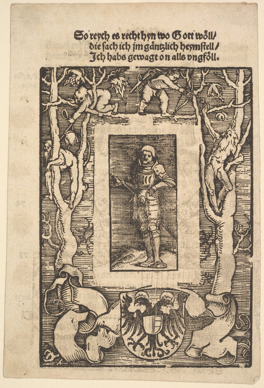 Bordure de titre avec homme en armure au centre, 1513 - Hans Baldung