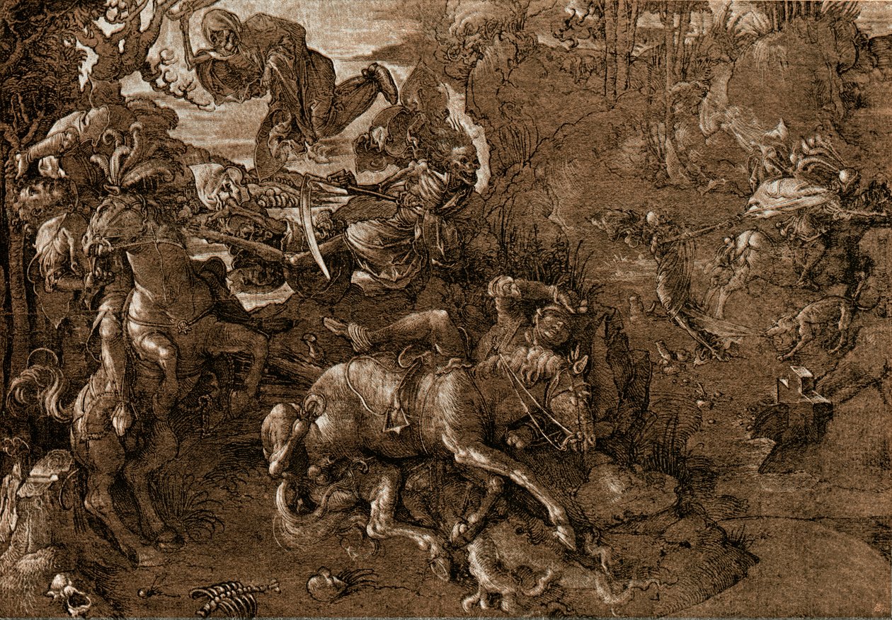 Bataille des chevaliers avec la mort - Hans Baldung Grien