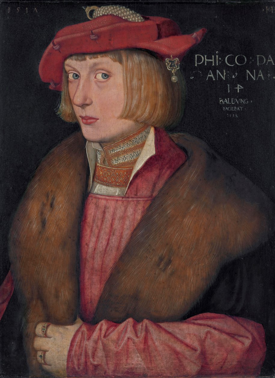 French : Le comte palatin Philippe le Guerrier Comte Philip Bellicosus - Hans Baldung Grien