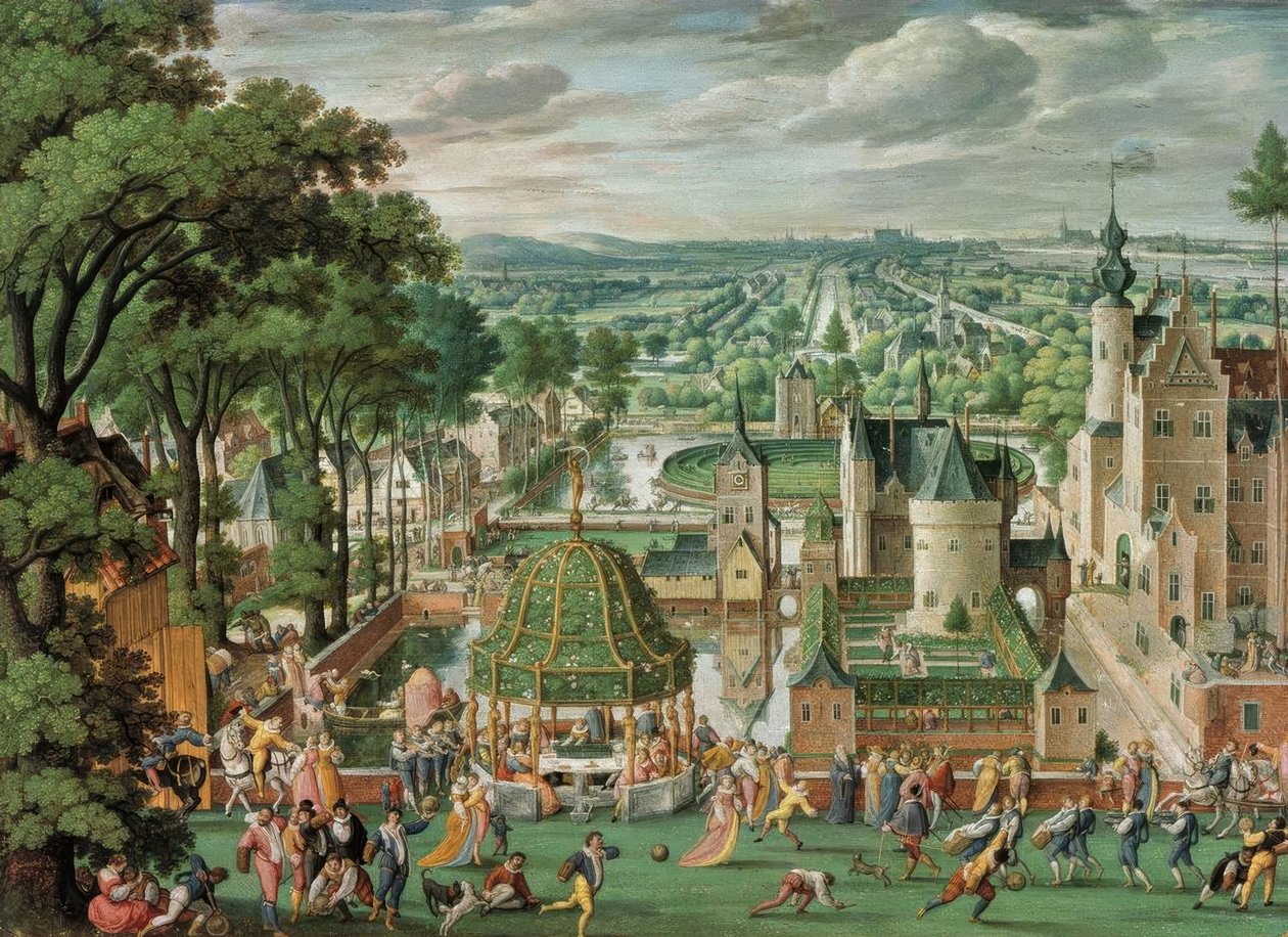 Paysage de parc avec château - Hans Bol