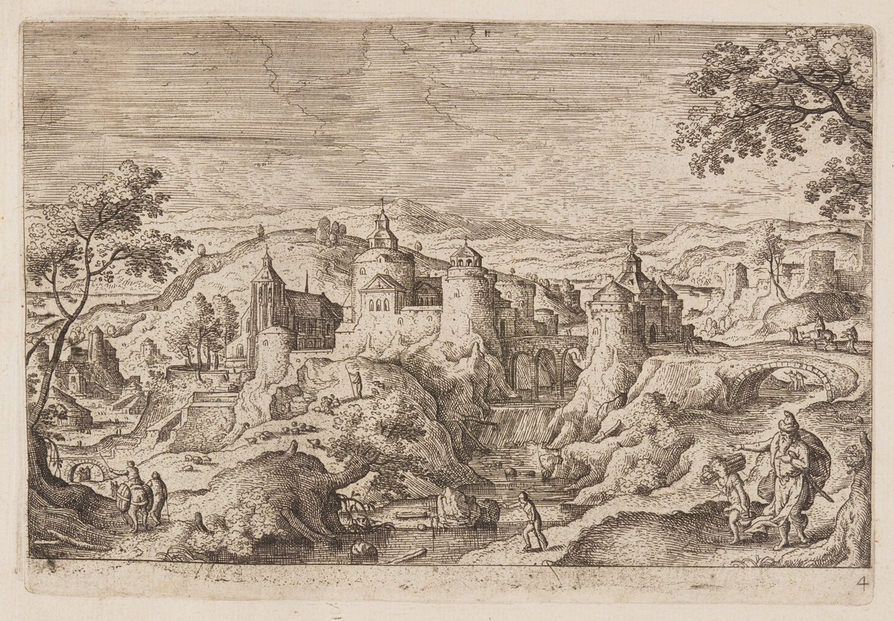 Planche 4, tirée de Paysages avec scènes de l