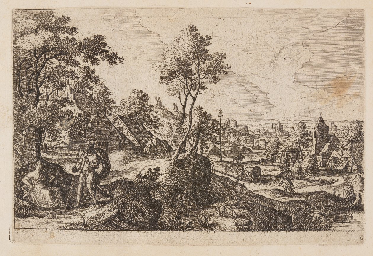 Planche 6, tirée de Paysages avec scènes de l