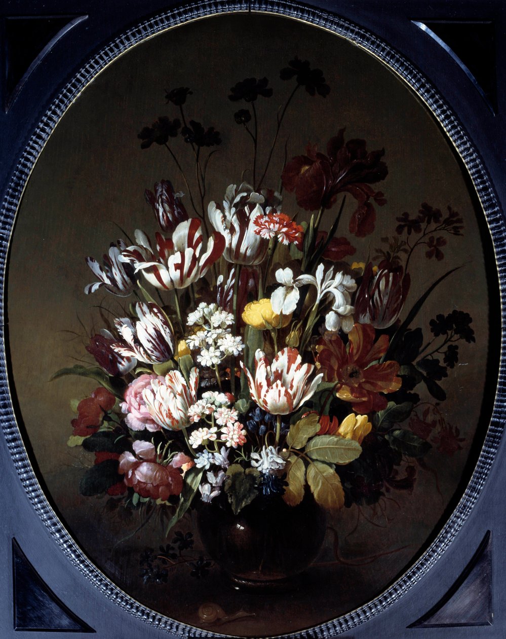 Vase de fleurs. Peinture par Hans Bollongier (v.1600-ap. 1644), Éc. Hol. Huile sur toile. Dim: 0,83 X 0,68m. Chalon-Sur-Saône, Musée Denon - Hans Bollongier