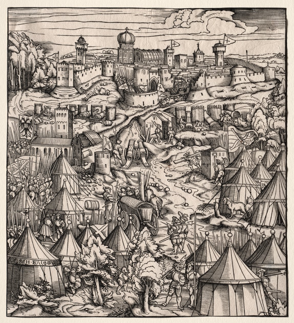 Der Weisskunig : Le siège de Padoue - Hans Burgkmair