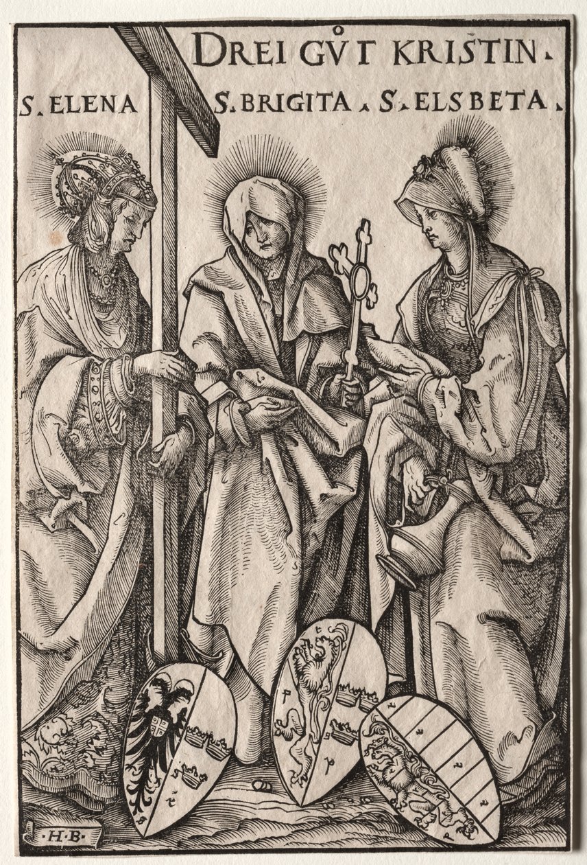 Les trois héroïnes chrétiennes : Saintes Hélène, Brigitte et Élisabeth - Hans Burgkmair