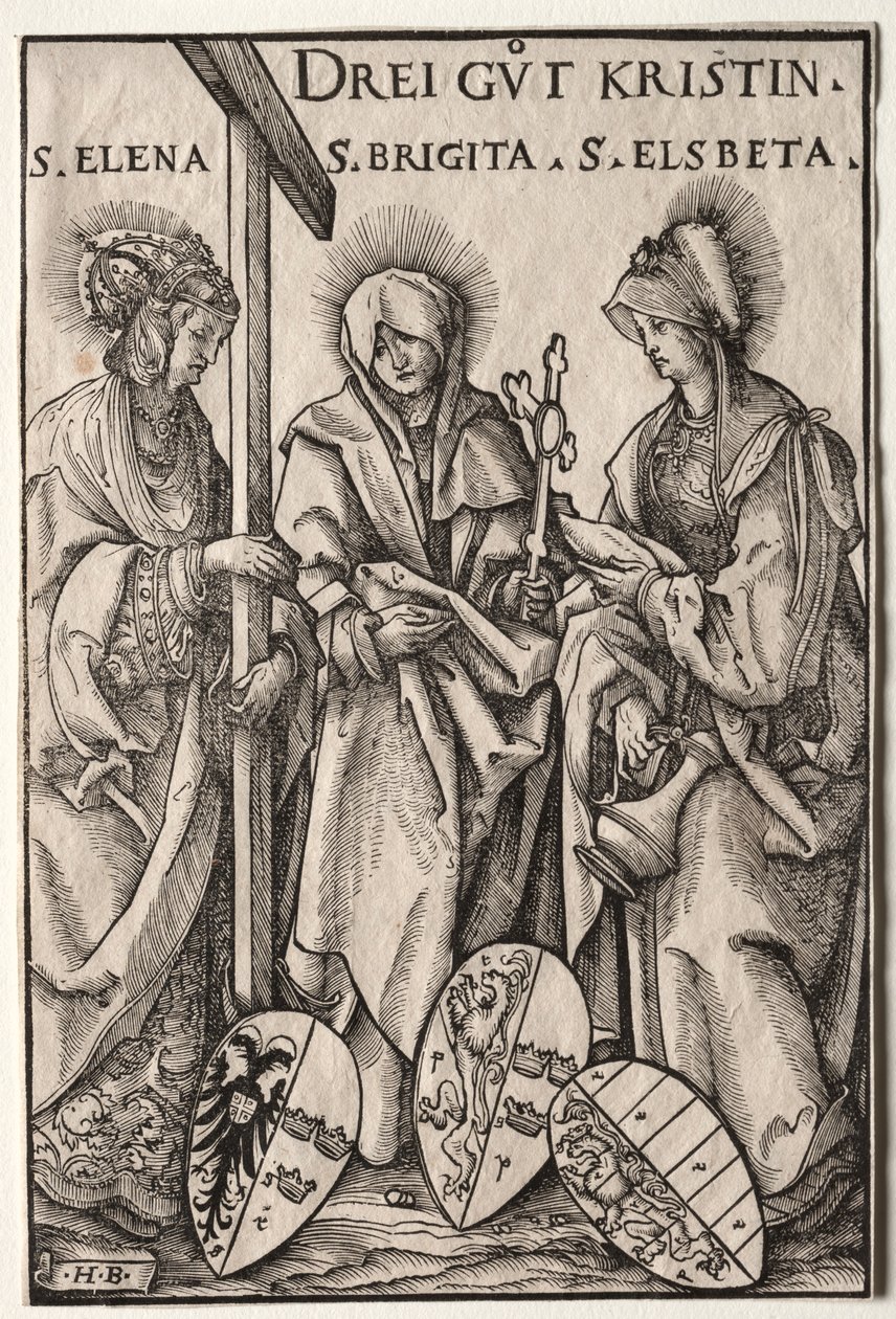 Les trois héroïnes chrétiennes : Saintes Hélène, Brigitte et Élisabeth - Hans Burgkmair