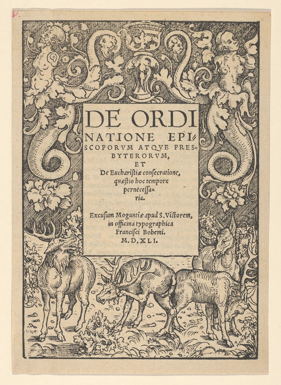 Bordure de titre avec trois cerfs et une biche, début du XVIe siècle - Hans Cranach