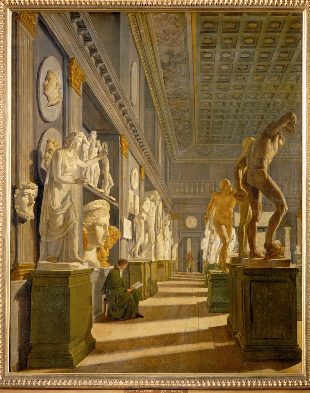 La salle des antiquités du palais de Charlottenborg, Copenhague ... (peinture sur toile) - Hans Ditlev Christian Martens Kiel