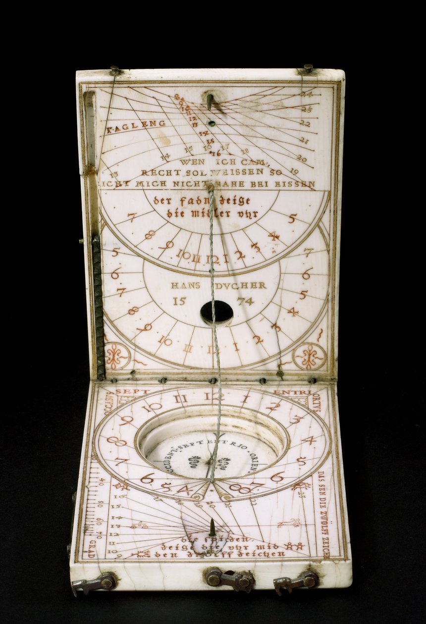 Cadran solaire à boussole de tablette, Nuremberg, 1574 - Hans Ducher
