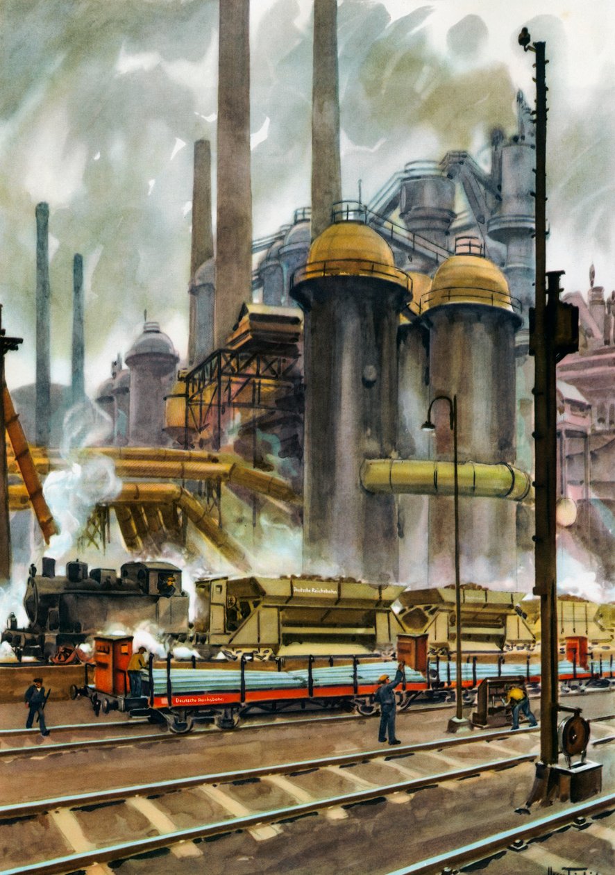 Chemins de fer allemands - Transport de minerai et de marchandises lourdes aux usines Röchling à Völklingen, Sarre - Hans Friedrich