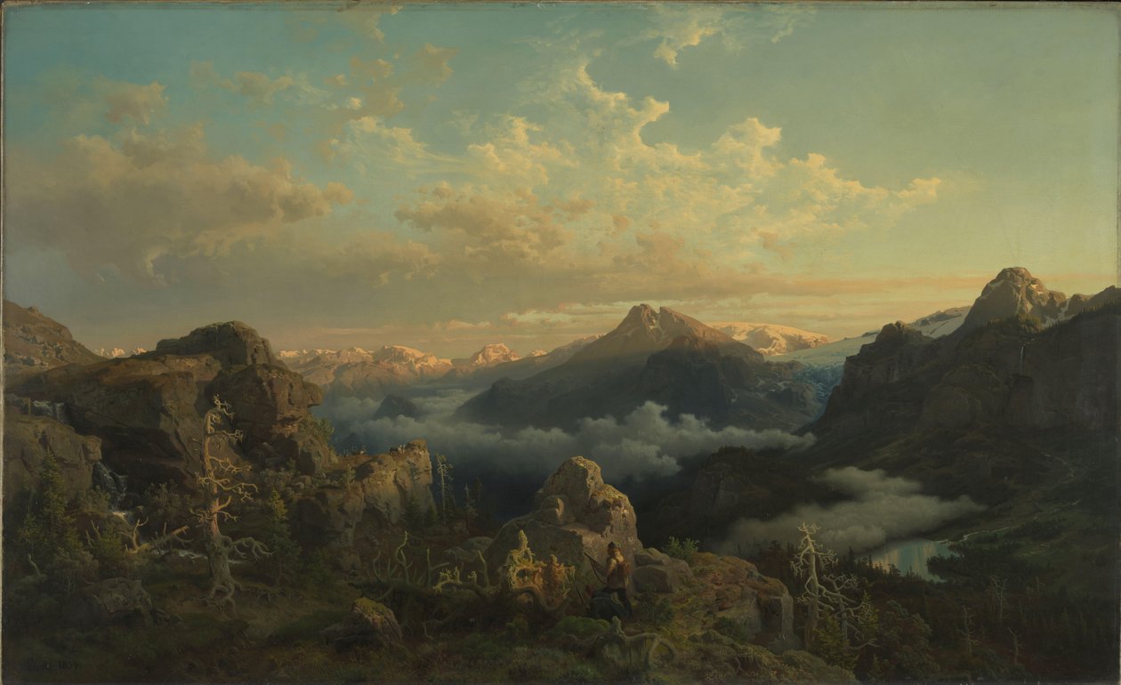 Les hauts plateaux norvégiens au lever du soleil - Hans Gude