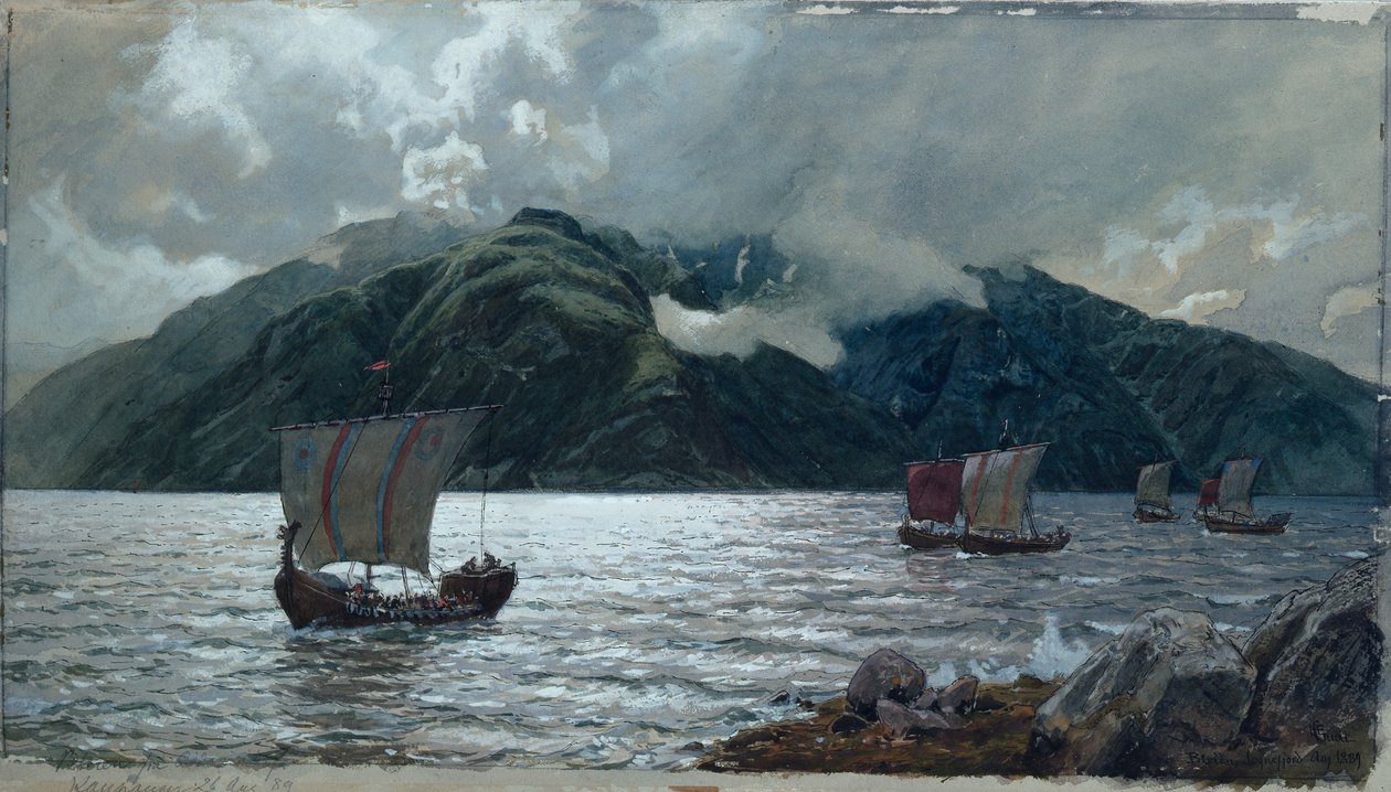 Navires vikings, Sognefjord - Hans Gude