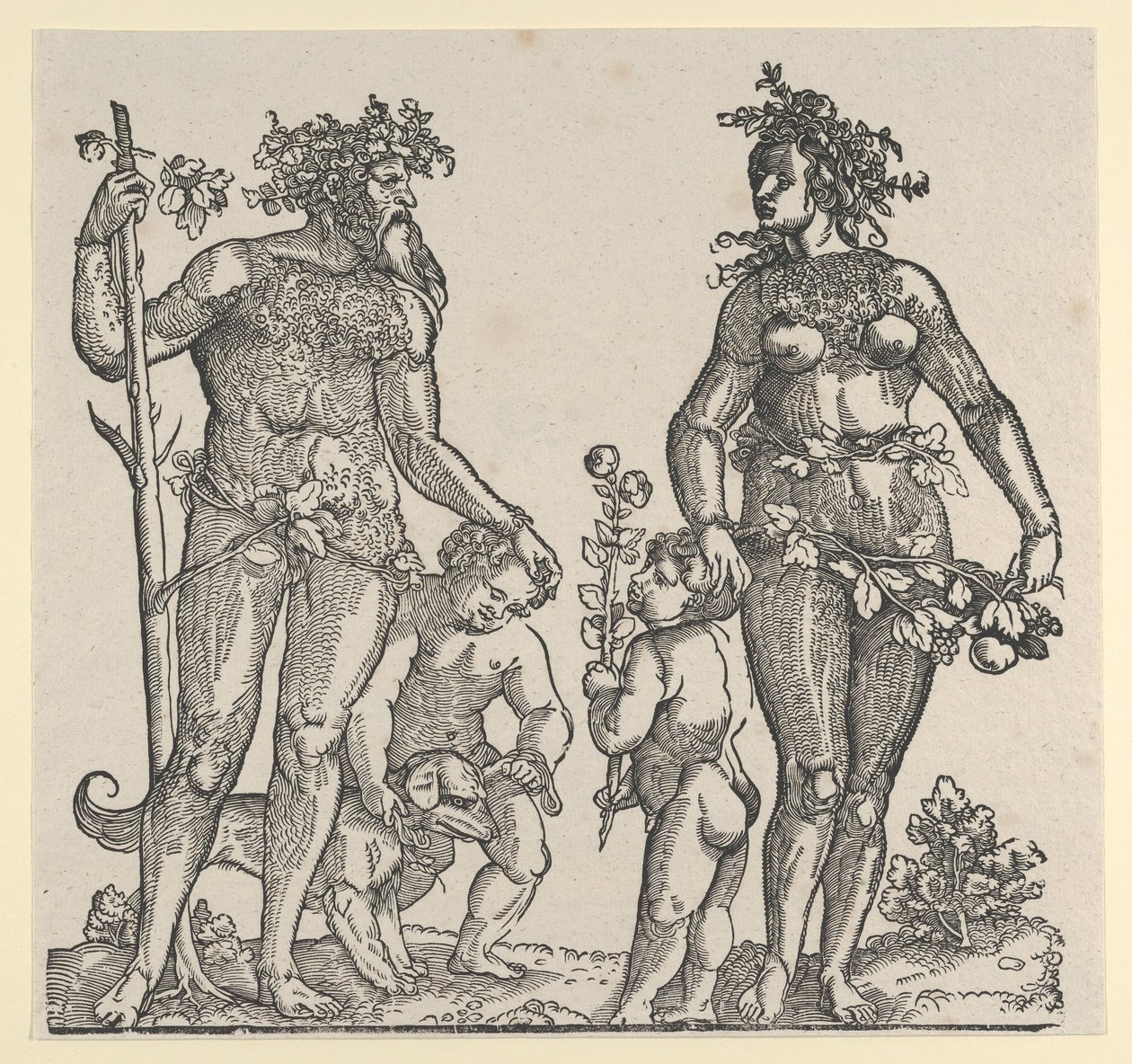 Homme sauvage et femme sauvage, 1545 - Hans Guldenmond