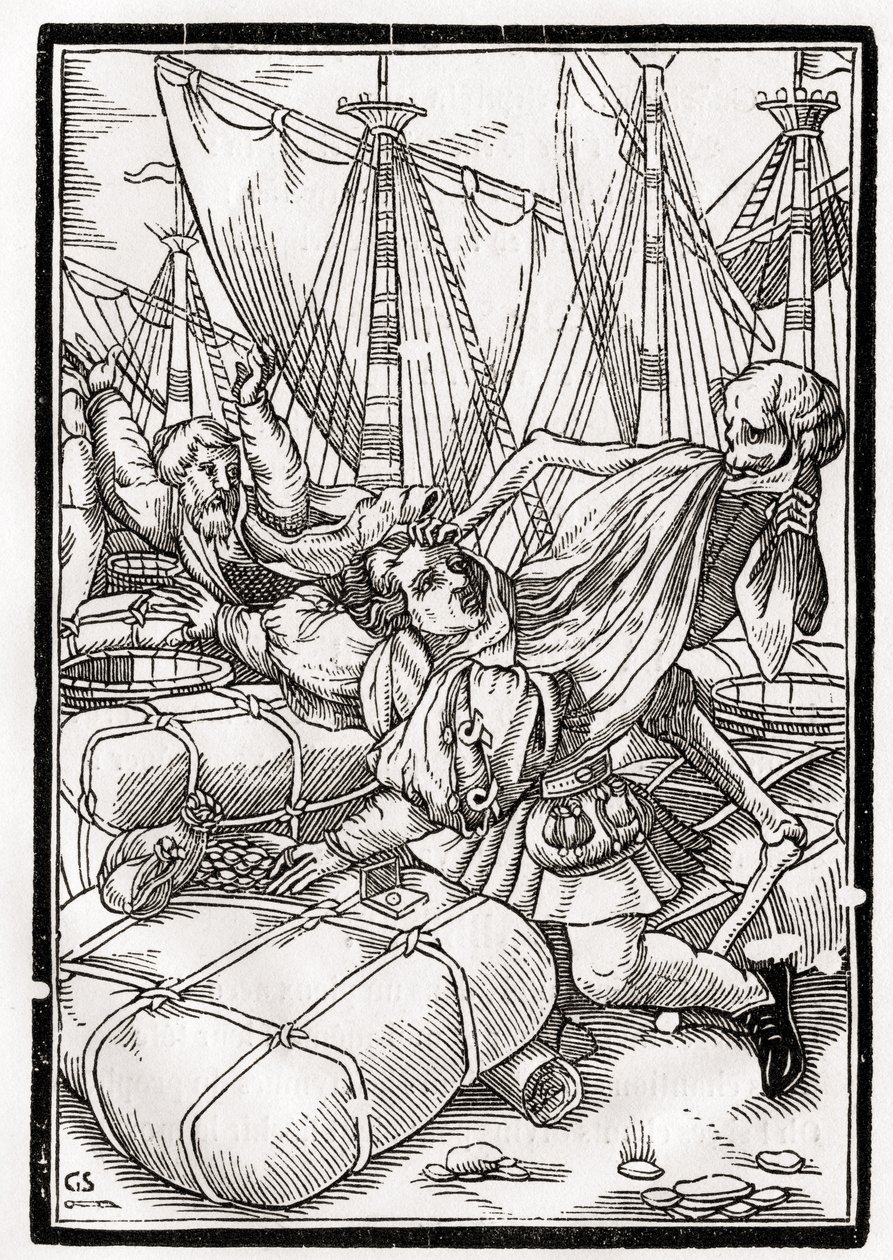 La mort vient au marchand, gravé par Georg Scharffenberg, de 
