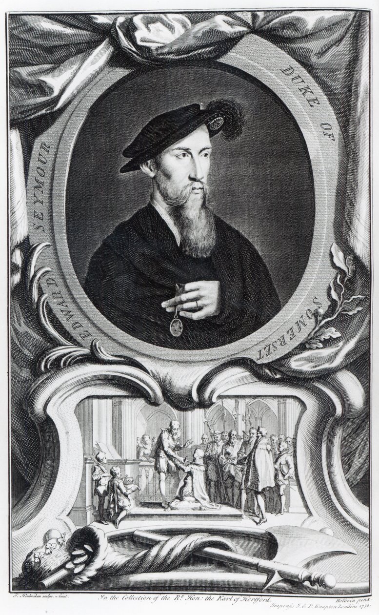 Edward Seymour, 1er Duc de Somerset gravé par Jacobus Houbraken, 1738 - Hans Holbein der Jüngere