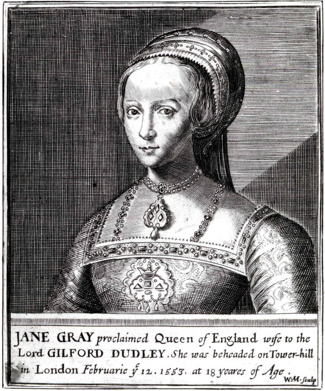 Jane Gray, gravée par William Marshall, 1648 - Hans Holbein der Jüngere
