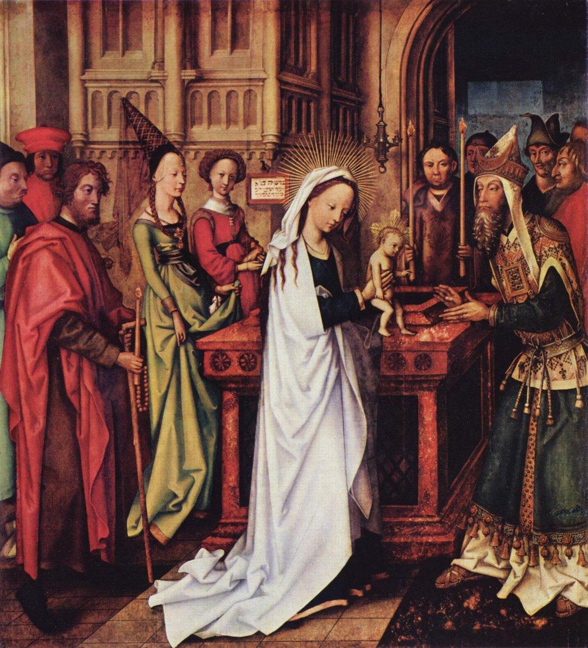 Allemand : Darstellung Christi im Tempel Autel des Dominicains, aile intérieure gauche, panneau inférieur : La présentation du Christ au Temple - Hans Holbein the Elder