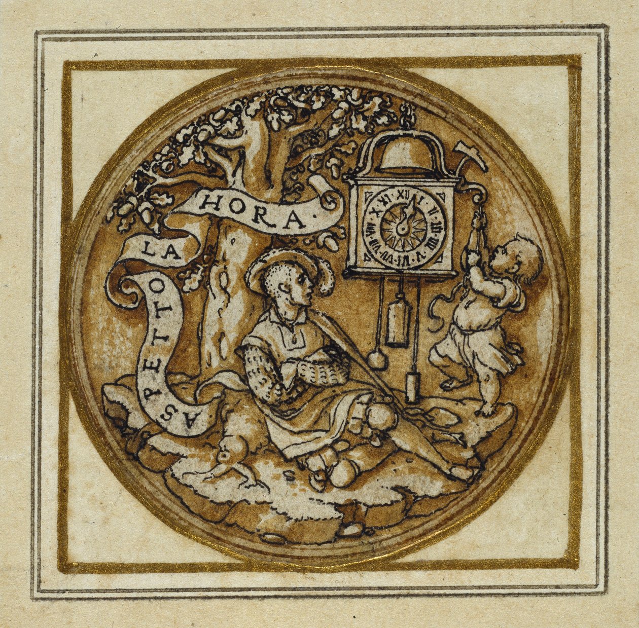Allégorie du Temps - Conception pour un pendentif ou une broche, vers 1532-43 - Hans Holbein der Jüngere