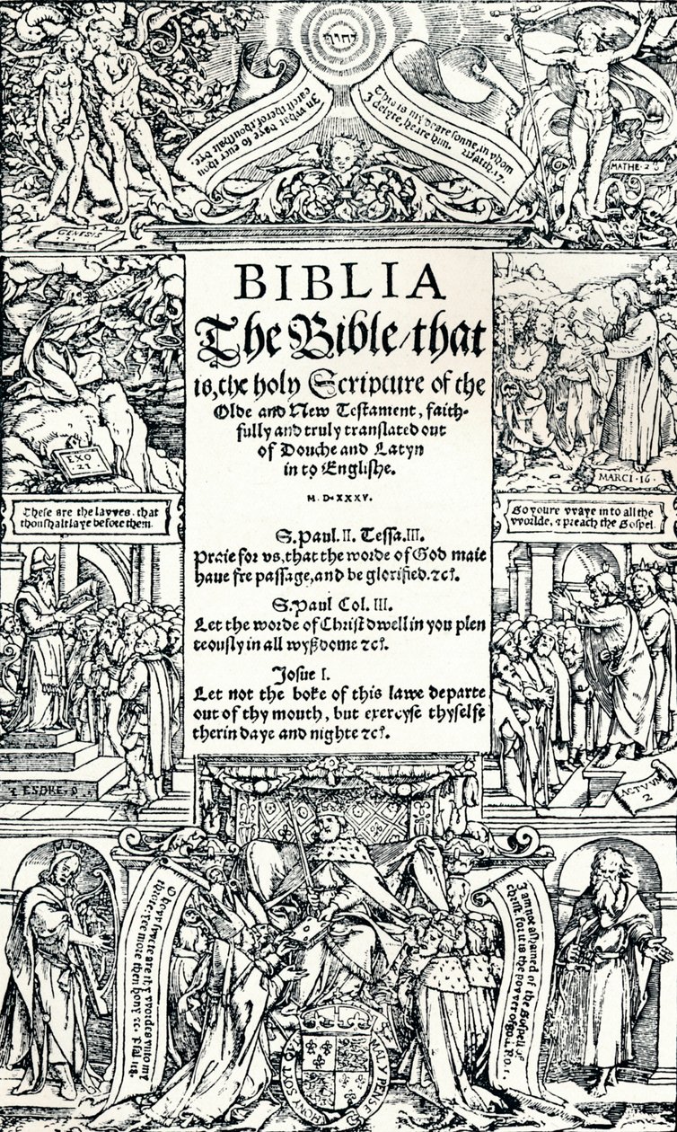 Page de titre de la Bible anglaise de Coverdale, 1535 - Hans Holbein der Jüngere