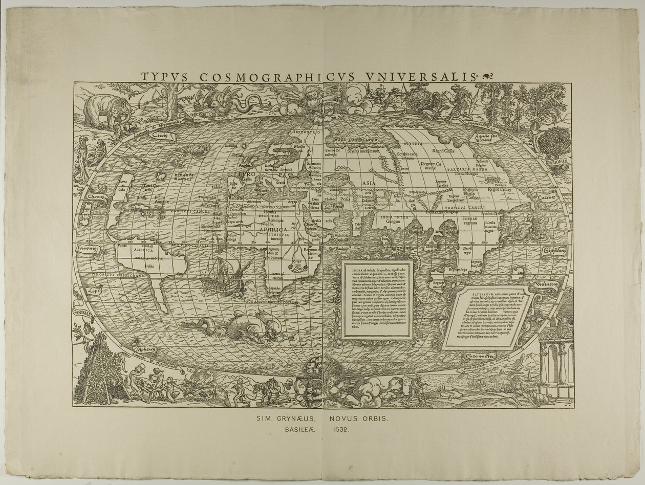 Type Cosmographicus Universalis, Sim. Grynaeus, Novus Orbis, Basileae 1532 - Hans Holbein the Younger