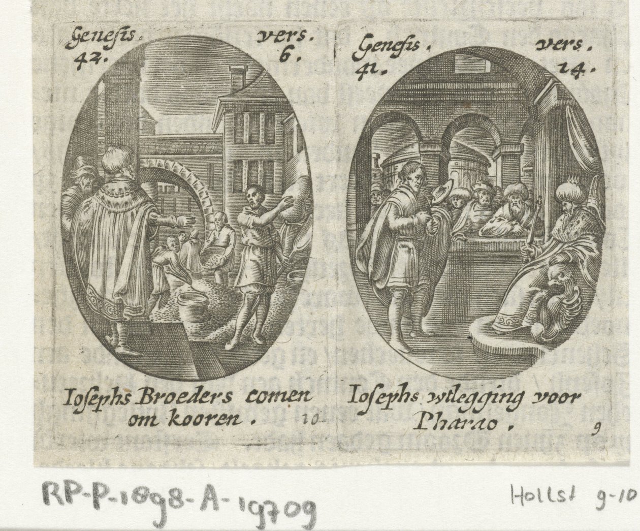 Joseph vend du grain à ses frères / Joseph interprète le rêve du pharaon - Hans Janssen