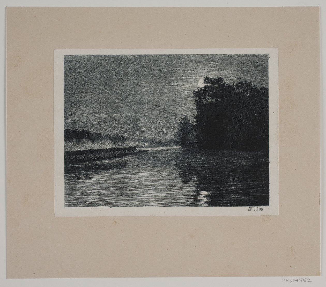 Paysage. Clair de lune - Hans Julius Fæster