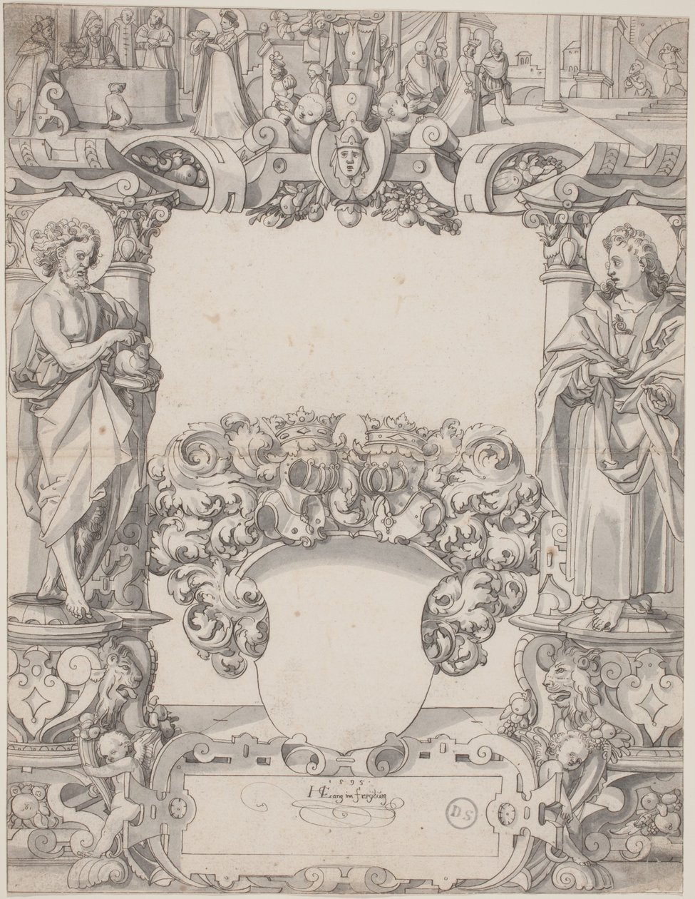 Vitrail avec Saint Jean-Baptiste et Saint Jean l