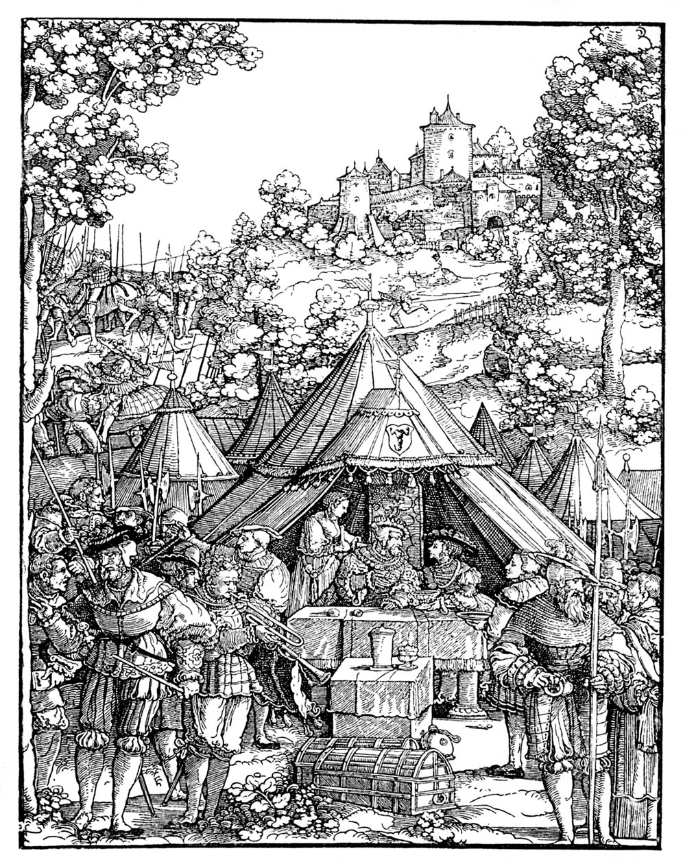 Charles V dans un camp militaire - Hans Leonard Schaufelein