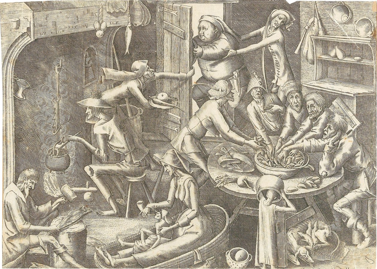 La Cuisine des pauvres Après Pieter Brueghel I, vers 1563 - Hans Liefrinck the Elder