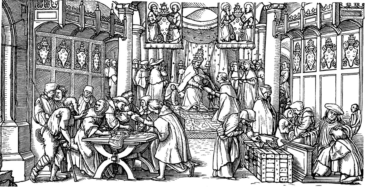 La vente des indulgences (détail) - Hans Lützelburger