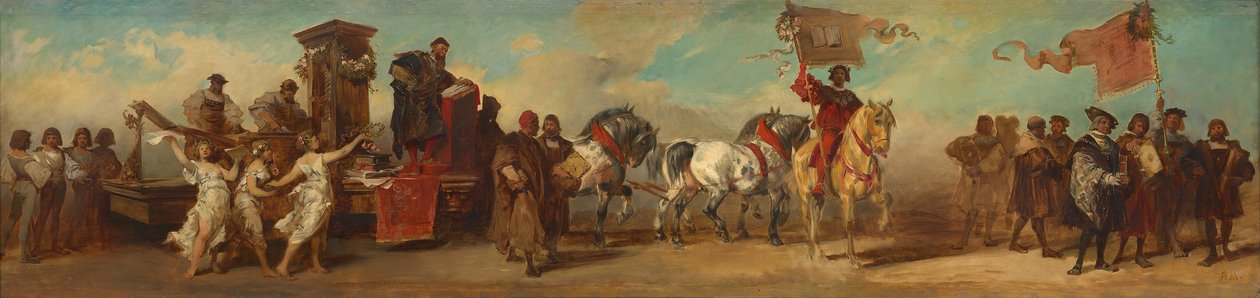 Projet pour le cortège festif de 1879 - Les imprimeurs, libraires et marchands d