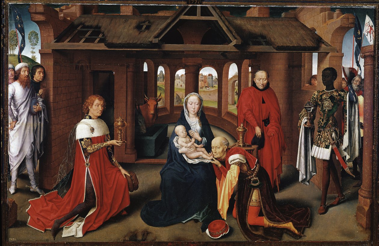 Les Mages comme Charles le Téméraire et Philippe le Bon (détrempe sur bois) - Hans Memling