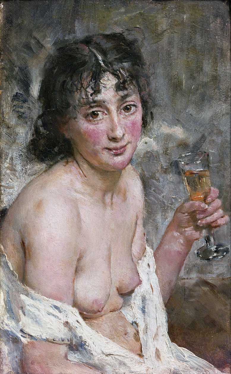 Fille au champagne - Hans Olaf Heyerdahl
