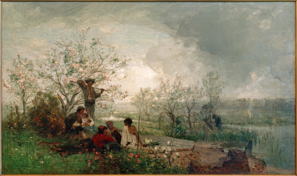 H.P.Feddersen, campement de gitans sur la Vistule - Hans Peter Feddersen der Jüngere