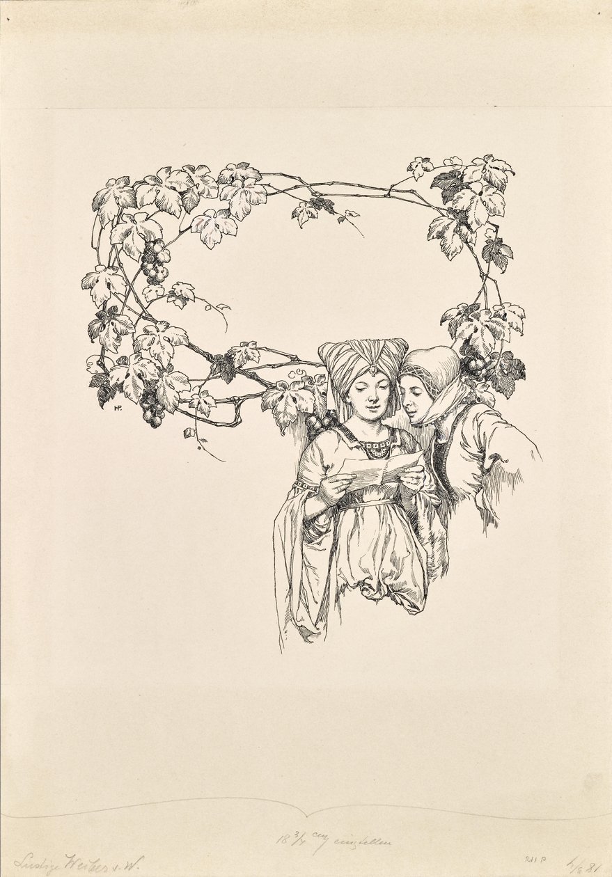 Feuille de calendrier sur "Les Joyeuses Commères de Windsor - Hans Printz