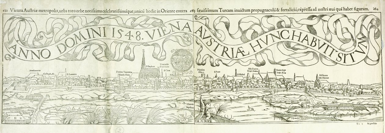 Vue de la ville de Vienne en 1548, 1550 - Hans Rudolf Manuel Deutsch