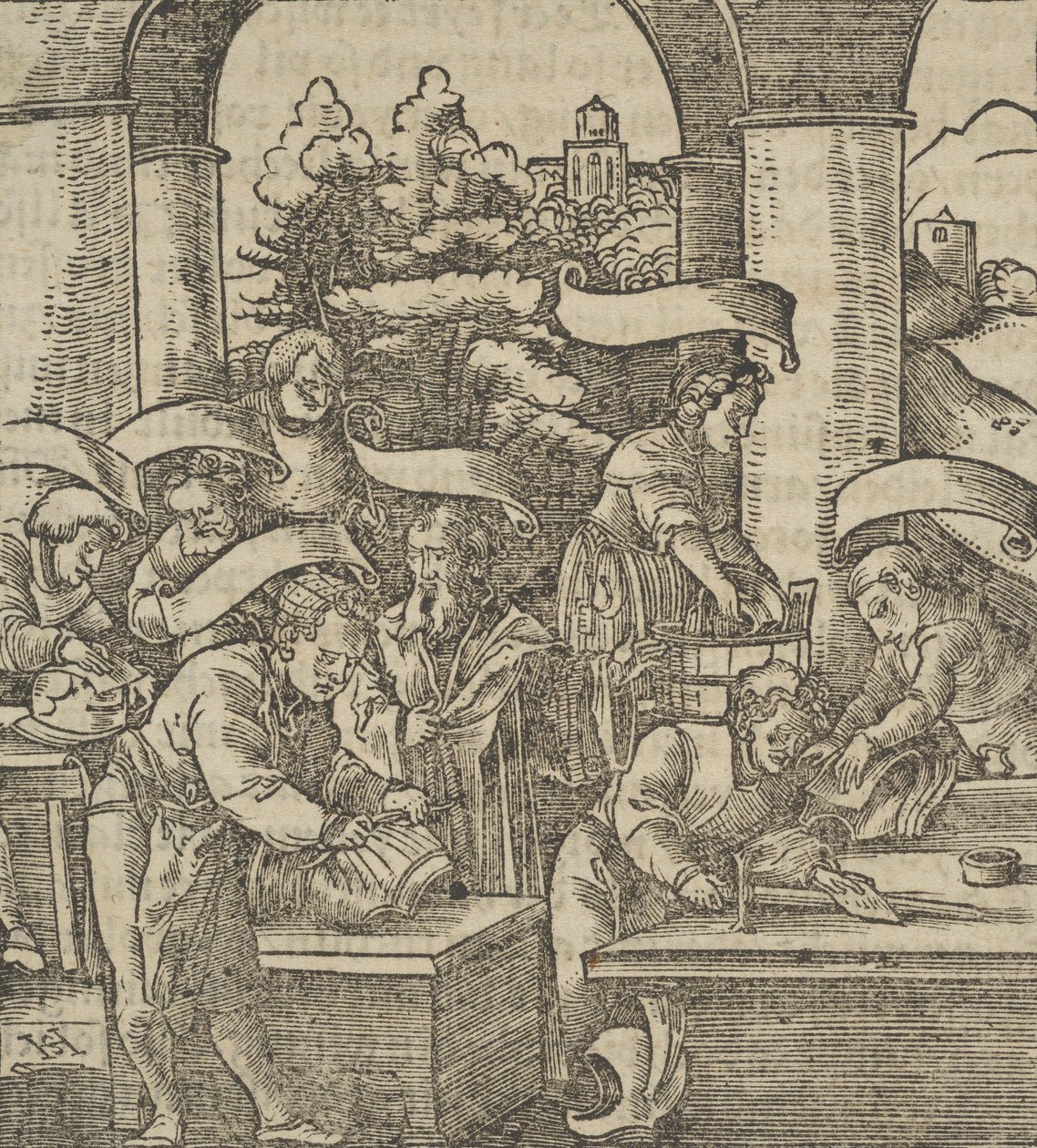 La fabrication des armures, de Hymmelwagen auff dem, wer wol lebt..., 1517 - Hans Schäufelein the Elder