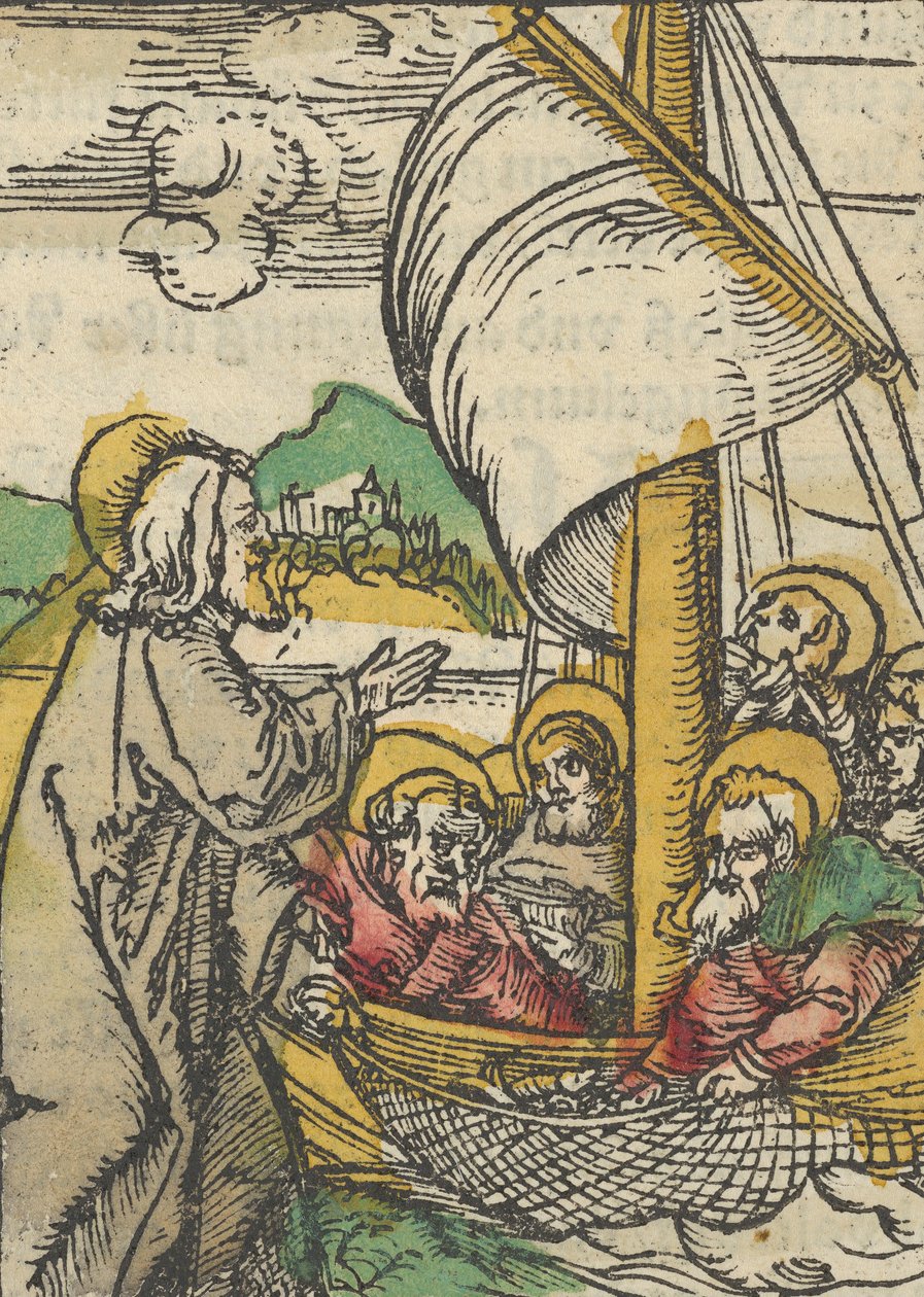 La deuxième pêche miraculeuse par Saint Pierre, de Das Plenarium, 1517 - Hans Schäufelein the Elder