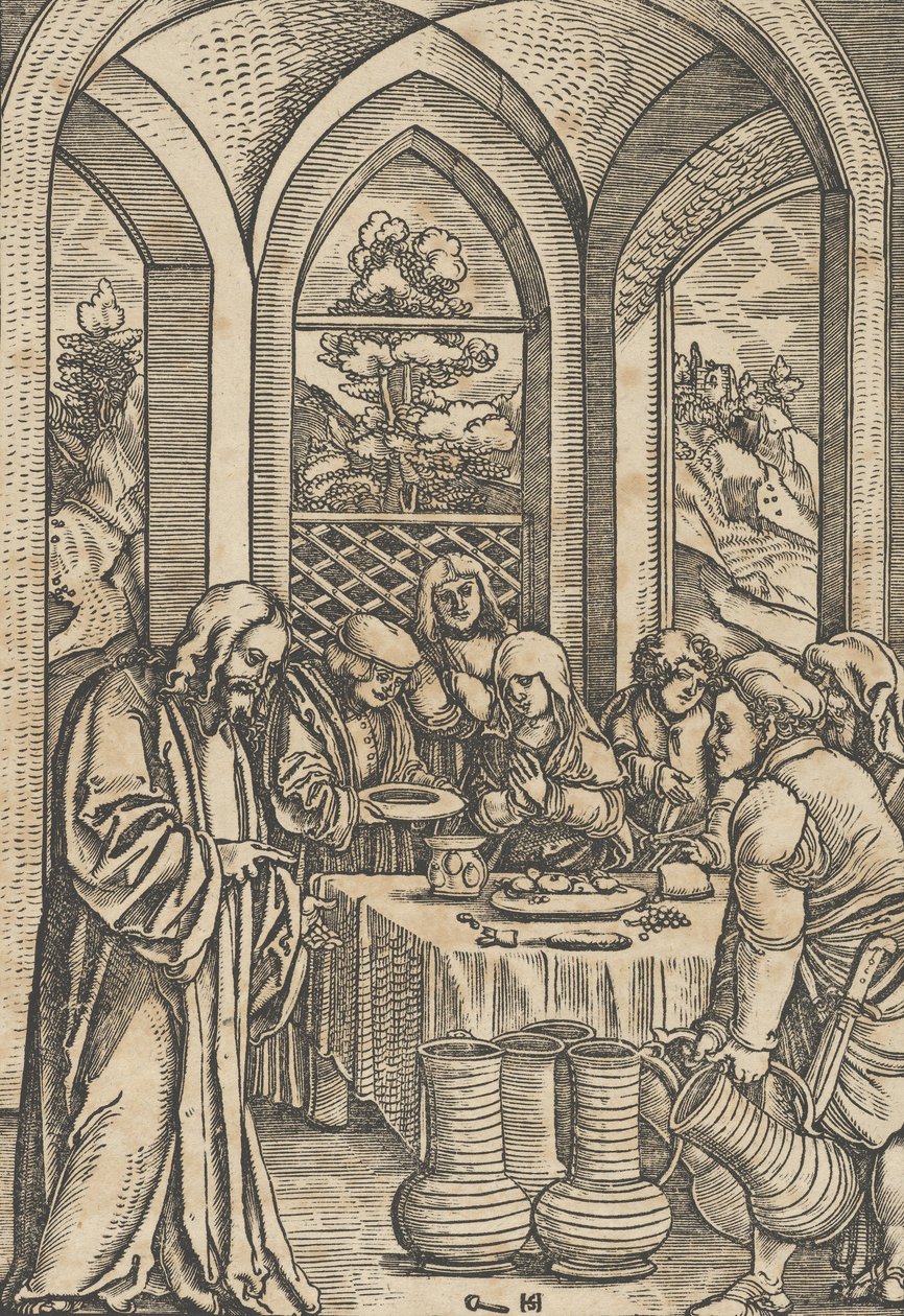 Les Noces de Cana, de La Vie du Christ - Hans Schäufelein the Elder