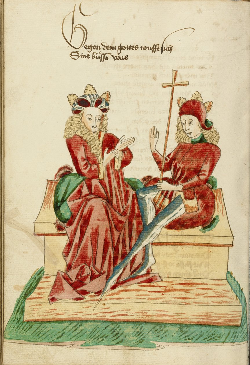 Conversation entre le roi Avenir et Josaphat - Hans Schilling