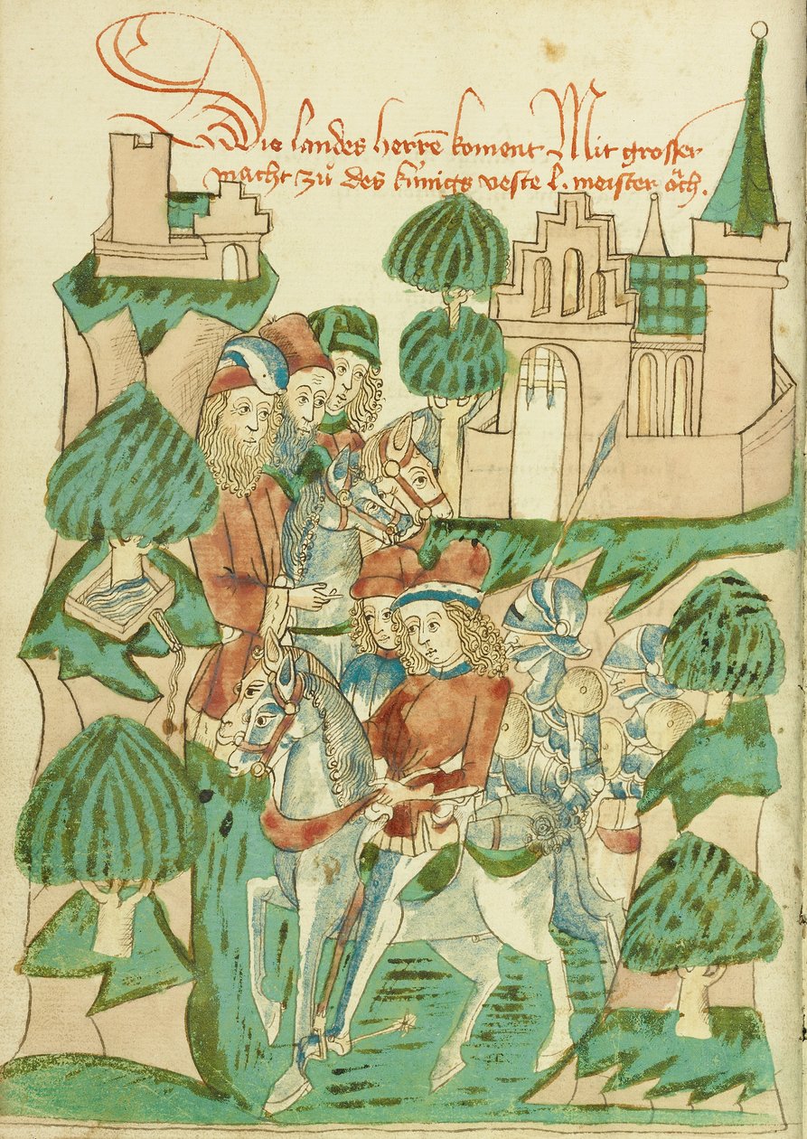 Le roi Avenir avec les nobles et les maîtres - Hans Schilling