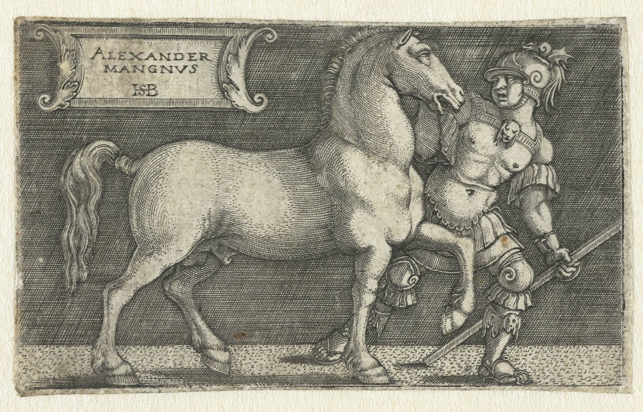 Alexandre le Grand avec son cheval Bucéphale - Hans Sebald Beham