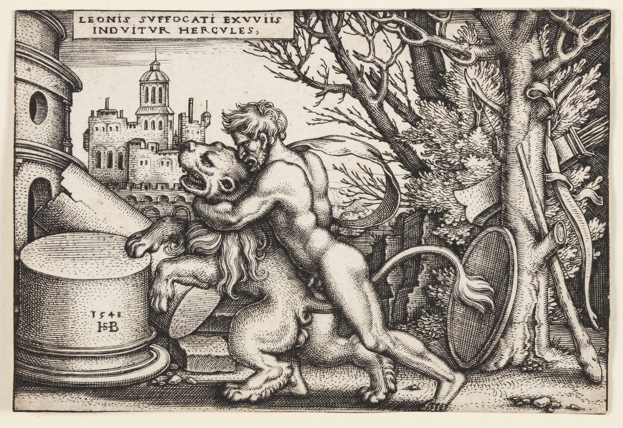 Hercule et le Lion de Némée - Hans Sebald Beham