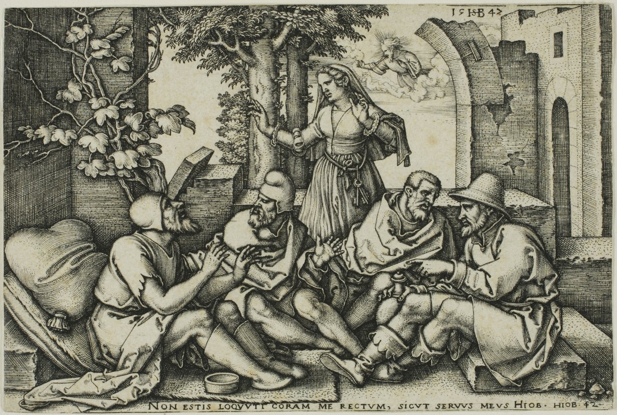 Job conversant avec ses amis - Hans Sebald Beham